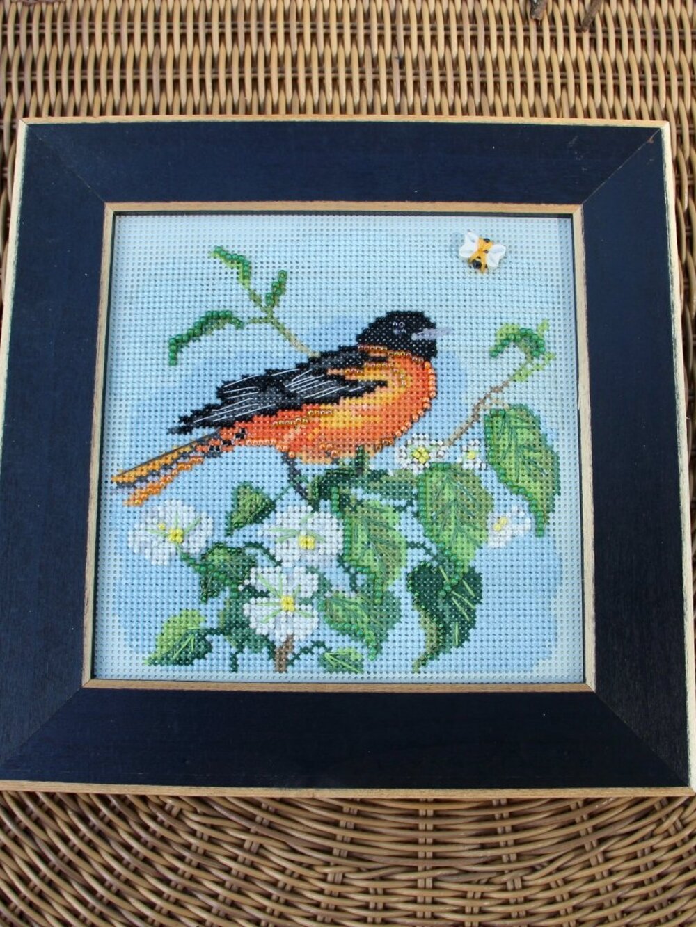 Needlepoint of a bird